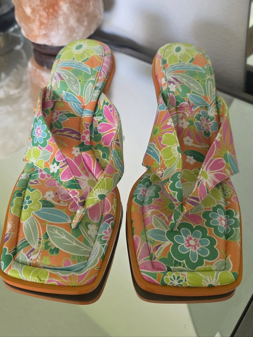 Circus by Sam Edelman Orange Floral Slip-On Mules